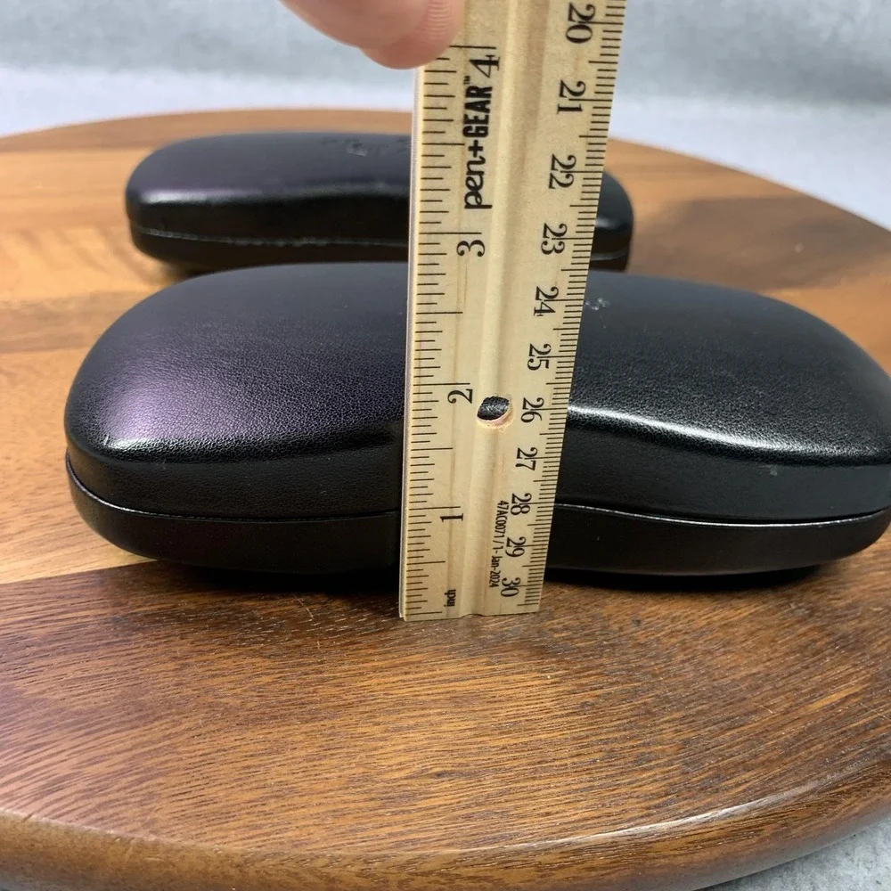 Ray-Ban‎ Black Leather Hard Shell Eyeglasses Sunglasses Case Clamshell Lined OEM
